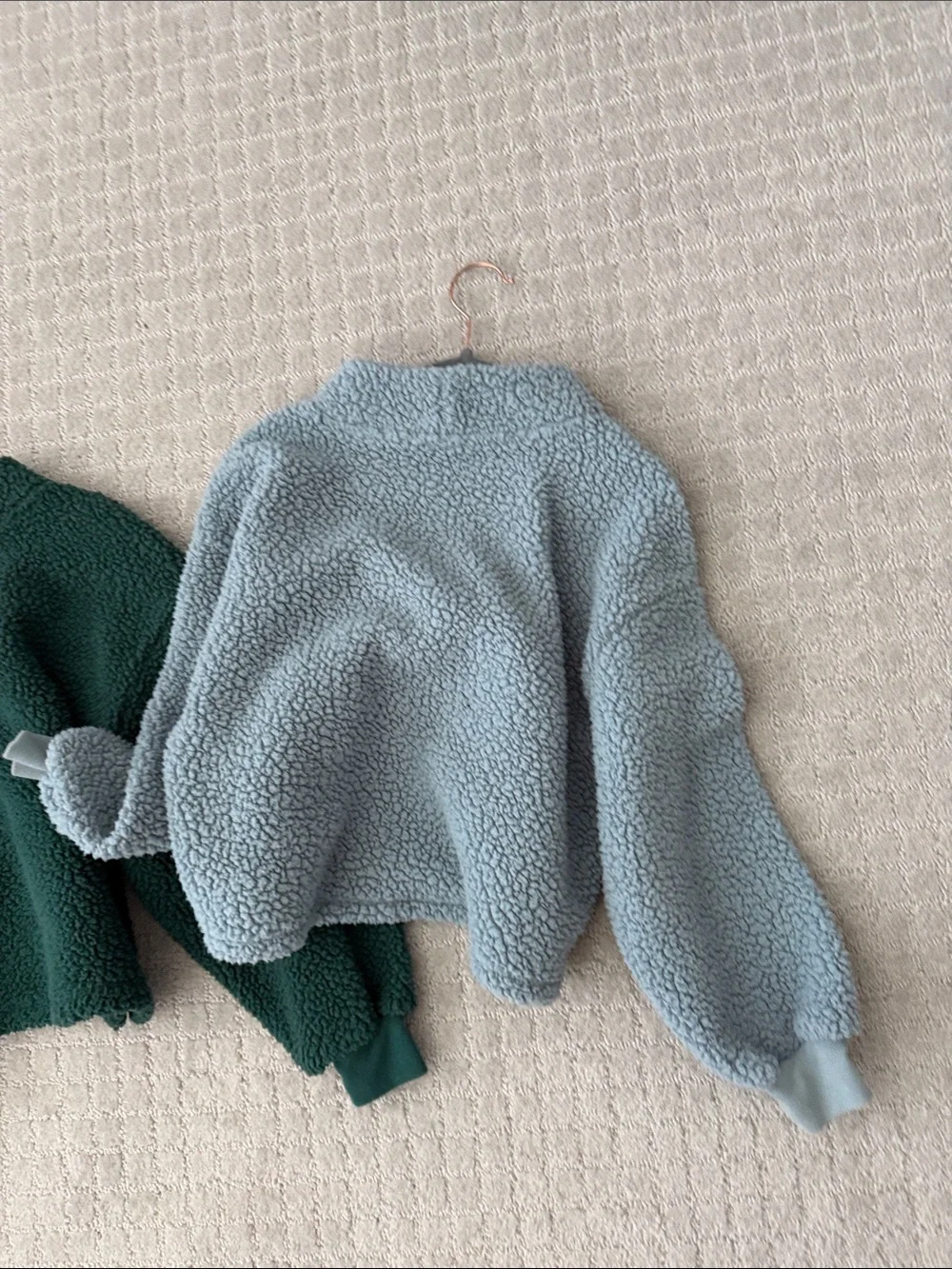 Uniqlo Sherpa Turtleneck Sweaters - Forest Green & Light Blue